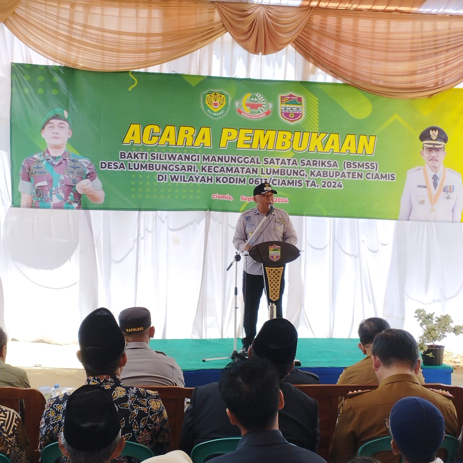 ACARA PEMBUKAAN BAKTI SILIWANGI MANUNGGAL SATATA SARIKSA (BSMSS) DUSUN PASIRLAJA DESA LUMBUNGSARI KECAMATAN LUMBUNG KABUPATEN CIAMIS DI WILAYAH KODIM 0613 CIAMIS/TA. 2024