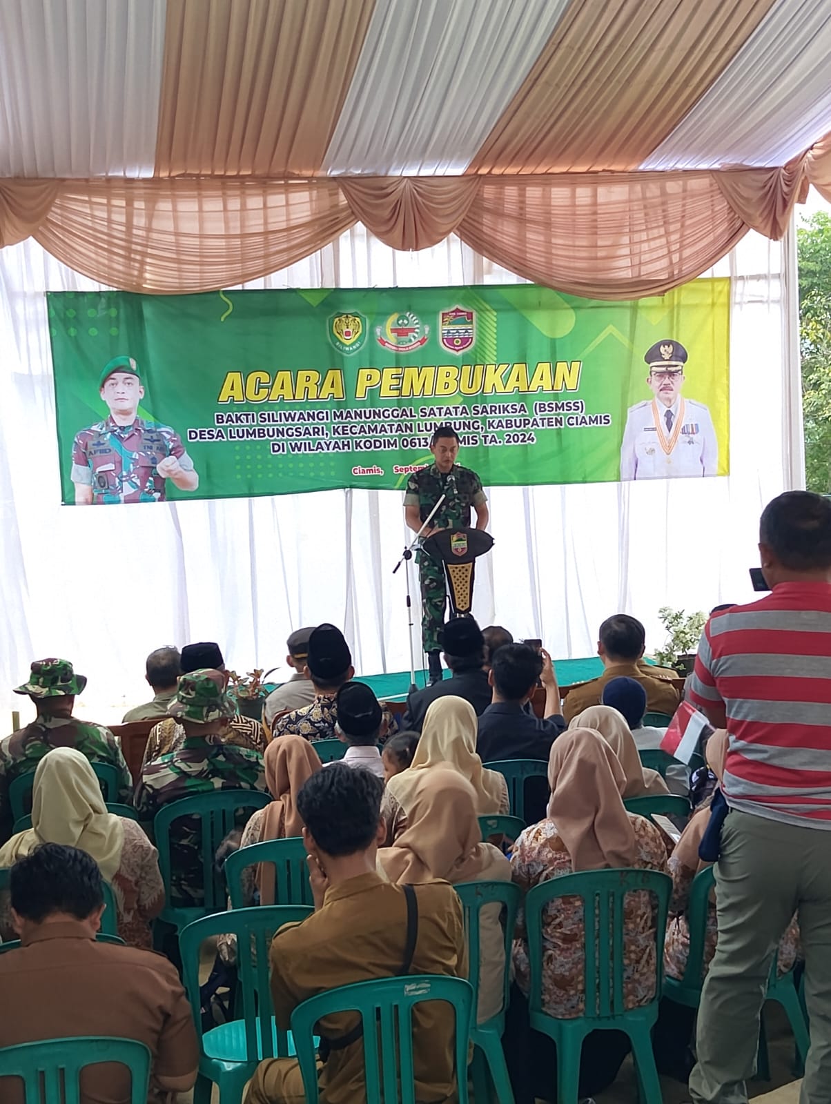 ACARA PEMBUKAAN BAKTI SILIWANGI MANUNGGAL SATATA SARIKSA (BSMSS) DESA LUMBUNGSARI KECAMATAN LUMBUNG KABUPATEN CIAMIS DI WILAYAH KODIM 0613 CIAMIS/TAHUN ANGGARAN 2024